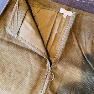 Full Circle Women's Green Corduroy Mini Skirt
